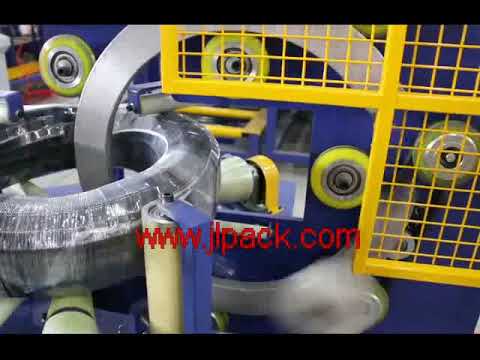 horizontal hose coil wrapping machine