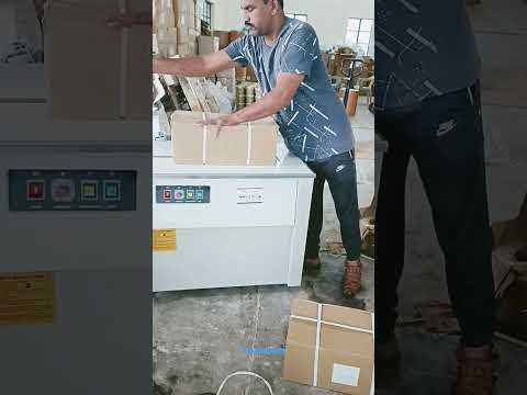 Semi Automatic Strapping machine #packingmachine #strapping #bundling #packing #automaticstrapping