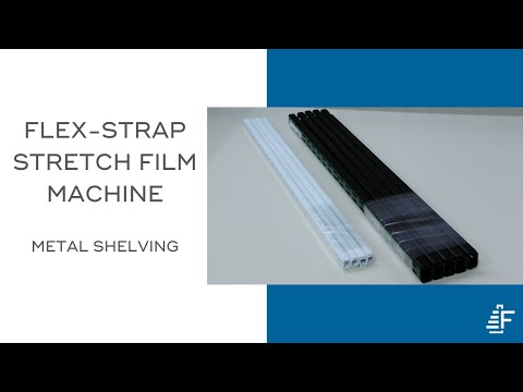 Bundling Metal Shelving Together with Flex Strap Machine