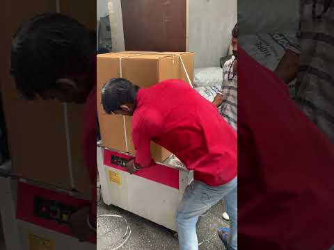 Trial after Strapping machine repair #strappingmachine #strappingmachinerepair #semiautomatic