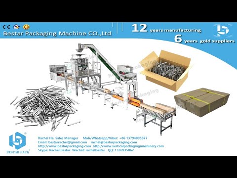 Hardware metal nails fully automatic box packaging line with weighing function