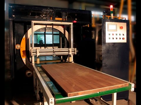 Automatic panel orbital wrapping machine