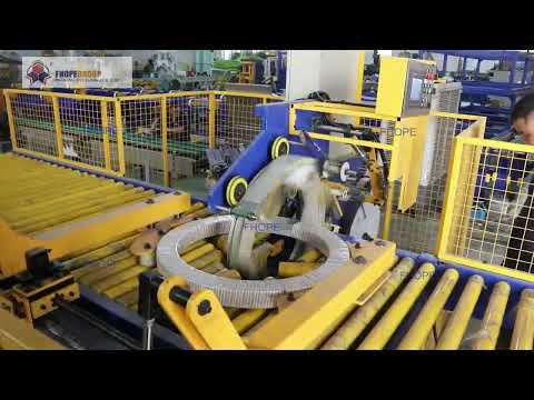 Steel coil packing machine and tapping machine
