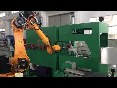 Robot in coiling and packing machine line for wire and cable