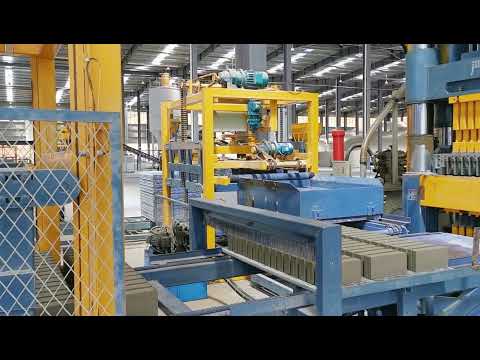 concrete block/brick mahine with stacking machine and strapping machine