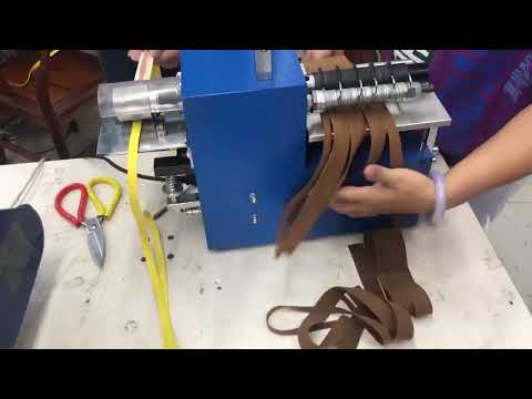 Jack Fang Leather Strap Belt Cutting and Tape Folding Machine I Leather ,Pu and Pvc Slitting machine