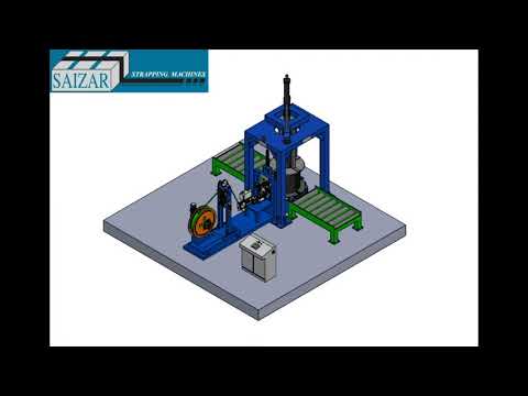Automatic strapping machine for wire coils