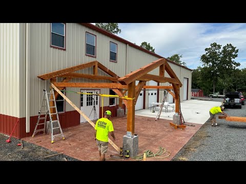 Live modern Timber Frame Barn raising!