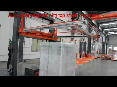 @palletwrapper auto pallet wrapper with top sheet dispenser