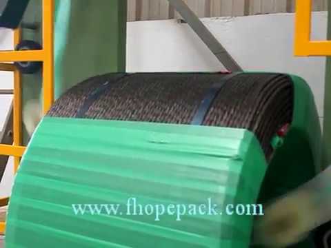 Wire coil packing machine, steel wire rod coil wrapping machine
