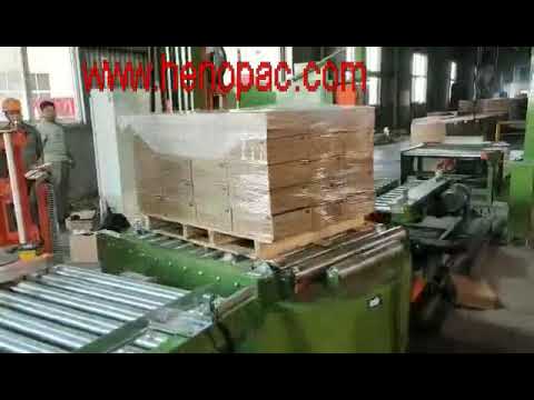fully auto In-line pallet wrapper top sheet dispenser fully auto pallet wrapper+ top sheet dispenser