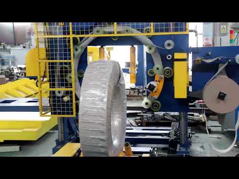 Steel coil wrapping machine