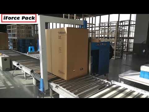 Big carton box strap sealing machine automatic strapping sealing machine with conveyor