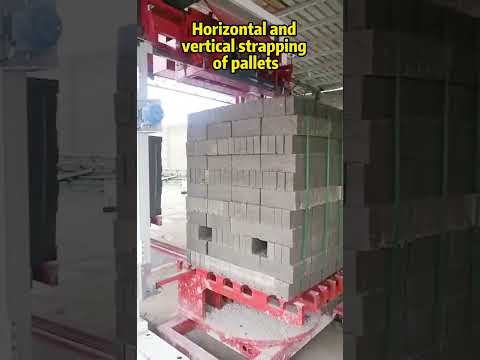 Horizontal/vertical pallet strapping machine for building materials, brick and metal industry