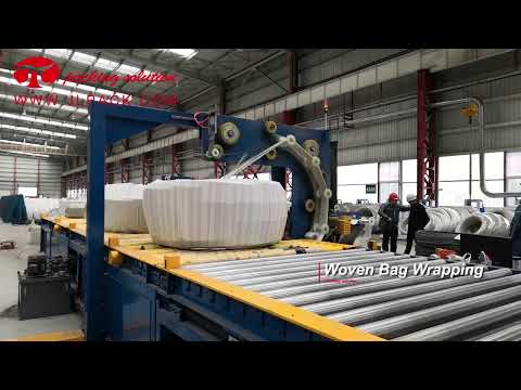 Steel wire coil wrapping line