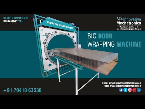 Big door stretch packing machine | orbital wrapping machine for doors and Home Furniture product