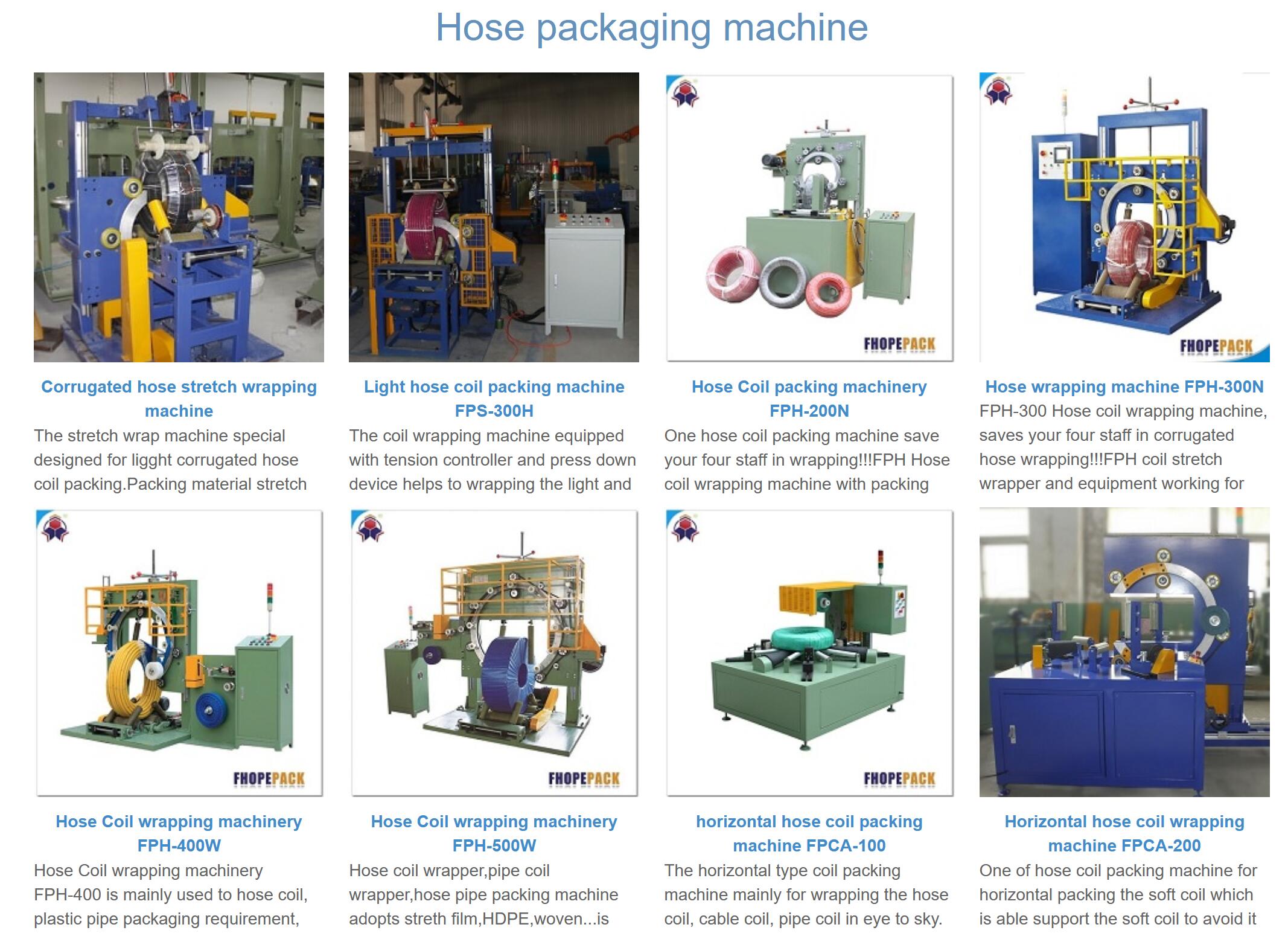 hose coil wrapping machinea