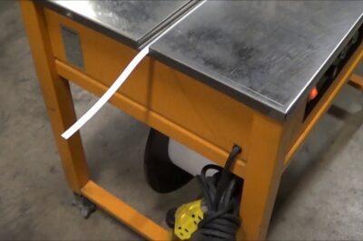 Semi-Automatic Strapping Machine for Packaging Applications.