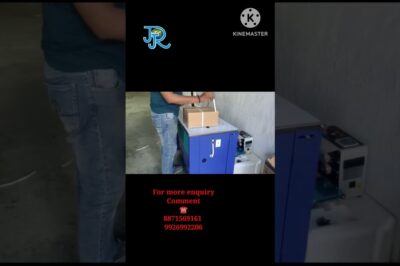 Box strapping machine for manual packing.