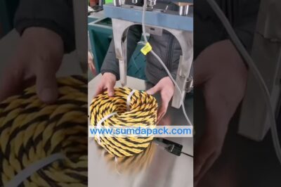 Coil strapping machine for rope strapping, no manual intervention needed.