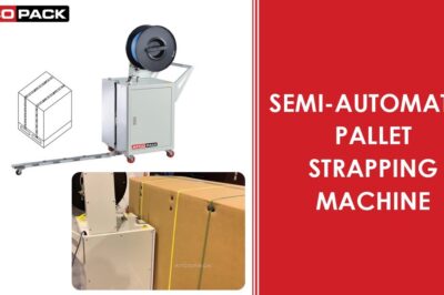 Pallet Strapping Machine with Semi-Automatic Functionality.