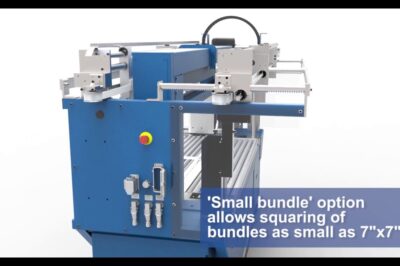 Machine for Squaring and Strapping with a 6 Roll Configuration