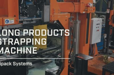 Strapping machine for long products.