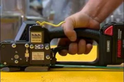 Battery tool for strapping.
