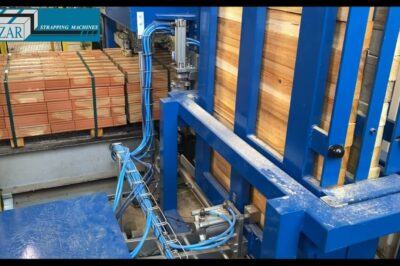 Transversal strapping machine for packages with automatic functionality.