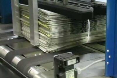 Newspapers Bundled with TRP5 Strapping Machine