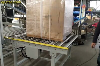 Strapping machine for Styrofoam with side seal, automatic operation.