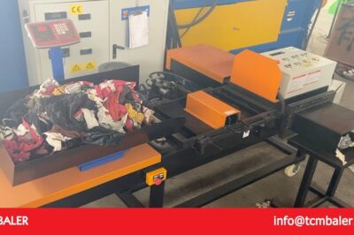 Machine that creates bale rags from plastic bags.