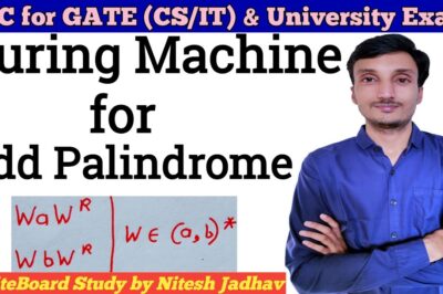 विषम लंबाई वाले पैलिंड्रोम के लिए ट्यूरिंग मशीन (Turing Machine for odd length Palindrome)