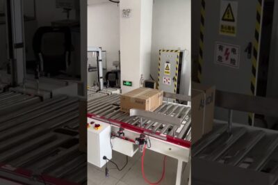 “Compact Case Sealing and Strapping Line for 4 Straps, Including Carton Sealer and Automatic Strapping Machine”