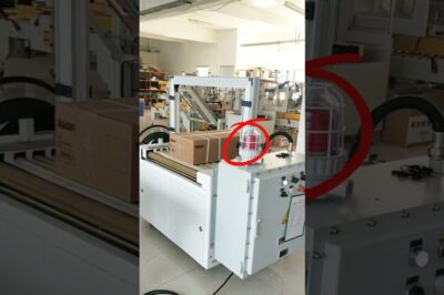 Strap banding machine for carton box strapping.