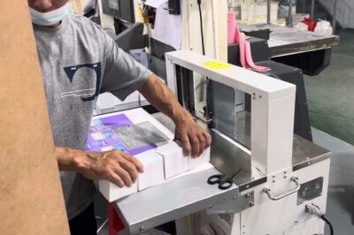 Compact paper packaging machine for cards, under 28 words, excluding symbols, brand, and company names.