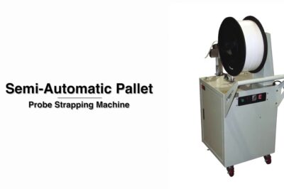 Semi-Automatic Pallet Probe Strapping Machine for DBAs, simplified to less than 28 words without using symbols, brand or company names.