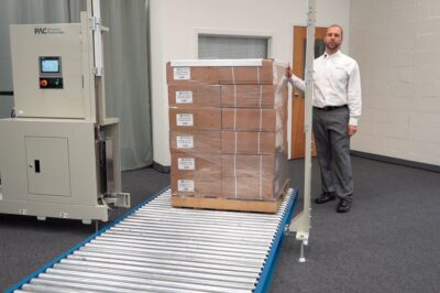 Compact Pallet Strapping Machine Showcased at PMMI Event