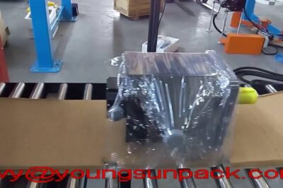 “Compact Horizontal Stretch Wrapper for Efficient Packaging”