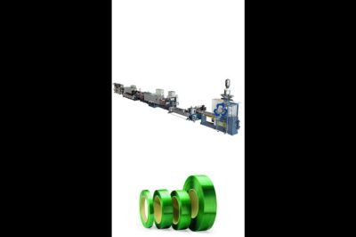 Polyester strap production line for making PET packing, strapping, band, tape, and roll.