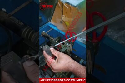 Strapping machine’s strap and cutter need repair for smooth operation.