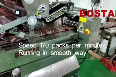 Automated machine for packaging instant noodles in a complete production line.