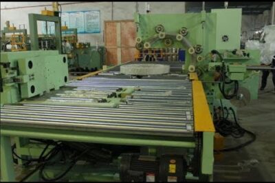 Coil packing line with end sealing for wire coils.