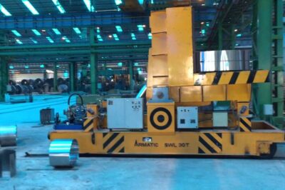 Coil upender with 30MT capacity for efficient coil handling.