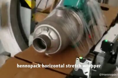 Compact Horizontal Stretch Wrapper for Motorized Stretch Film Wrapping