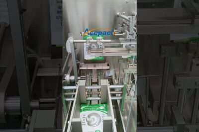Compact automatic bag filling machine for premade pouches.