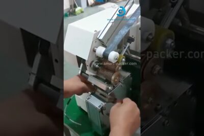 Compact cable packaging machine with tape sealing for tube wires.