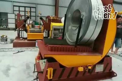 Compact machine for coiling up materials.