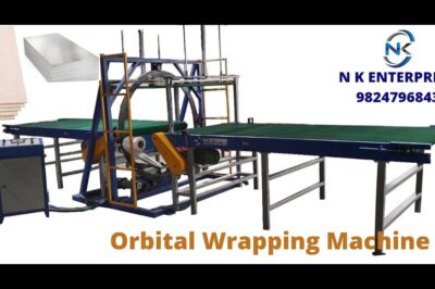 Compact machine for wrapping goods in a circular motion.