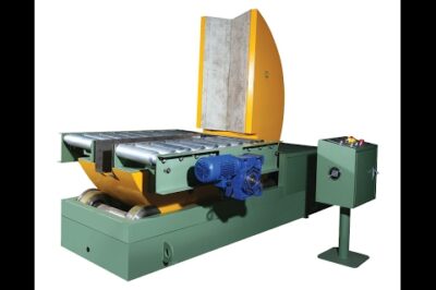 Compact roller motor coil tilter and upender for mechanical applications.